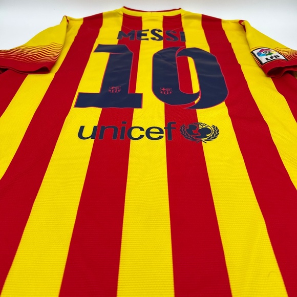 Messi #10 Barcelona 2013/2014 Away ORIGINAL Nike VTG Rare Soccer Jersey (L) - Picture 5 of 9